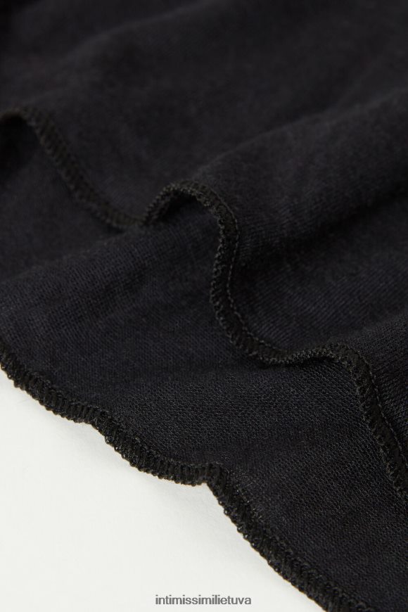 moterys juodas Itin lengvas modalas su kašmyrui V formos iškirpte Intimissimi drabužiai 248BPB1356