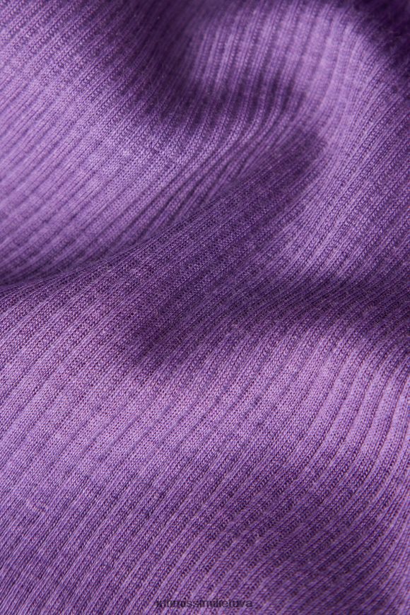 moterys kosminė violetinė Vilnos ir šilko viršutinė dalis ilgomis rankovėmis su įtemptu kaklu Intimissimi drabužiai 248BPB1337