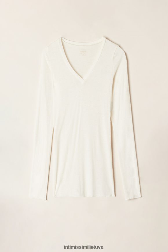 moterys natūrali vanilė Itin lengvas modalas su kašmyrui V formos iškirpte Intimissimi drabužiai 248BPB1351