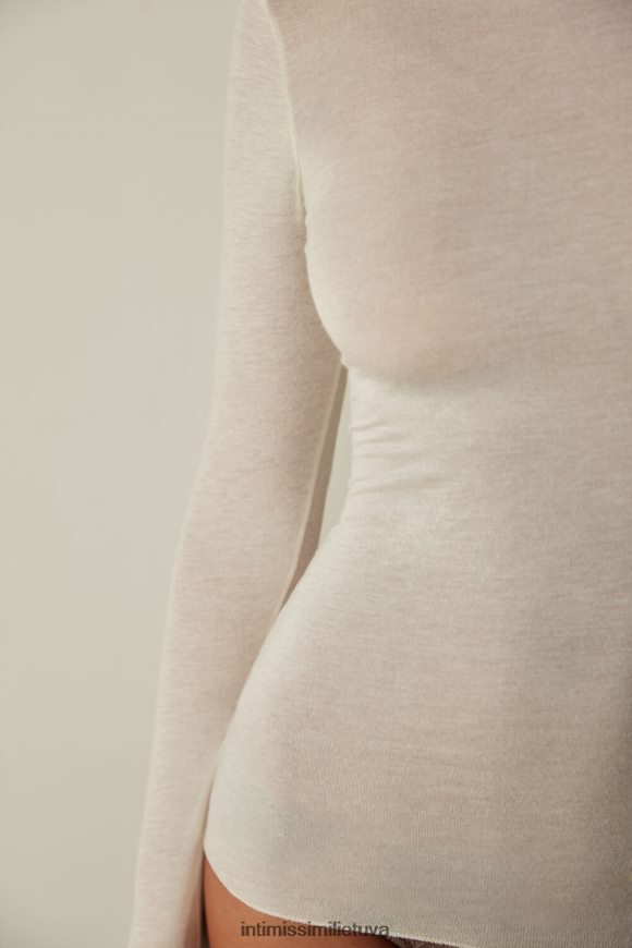moterys natūrali vanilė valties kaklo modalinio kašmyro itin lengvas megztinis Intimissimi drabužiai 248BPB1437