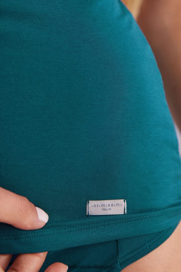 moterys žalsvai mėlyna Natūralios medvilnės viršutinė juostelė Intimissimi drabužiai 248BPB1270