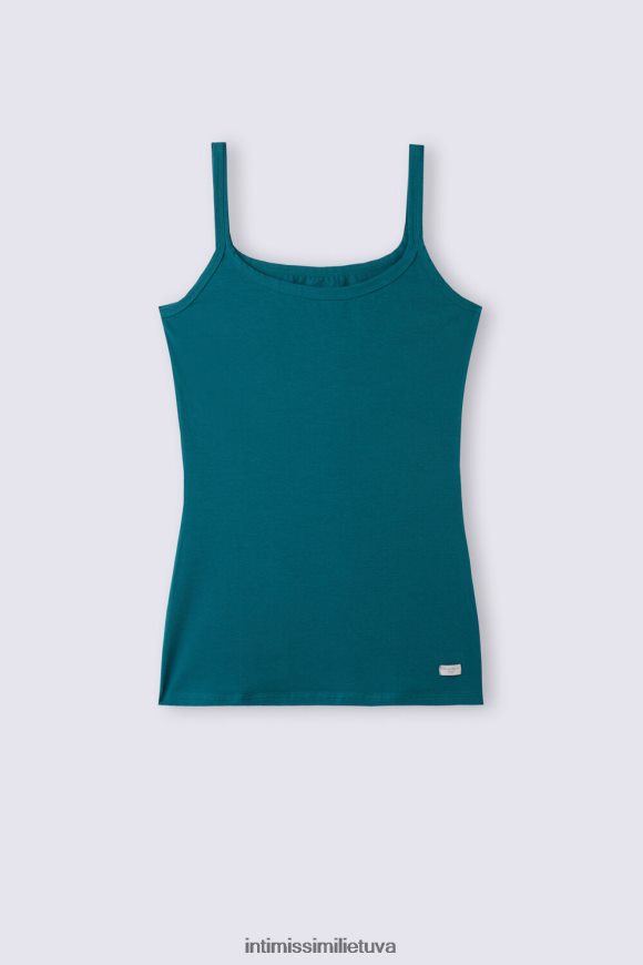 moterys žalsvai mėlyna Natūralios medvilnės viršutinė juostelė Intimissimi drabužiai 248BPB1270