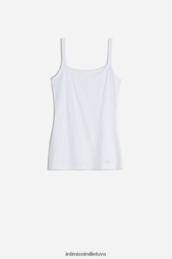 moterys baltas Natūralios medvilnės viršutinė juostelė Intimissimi drabužiai 248BPB1489
