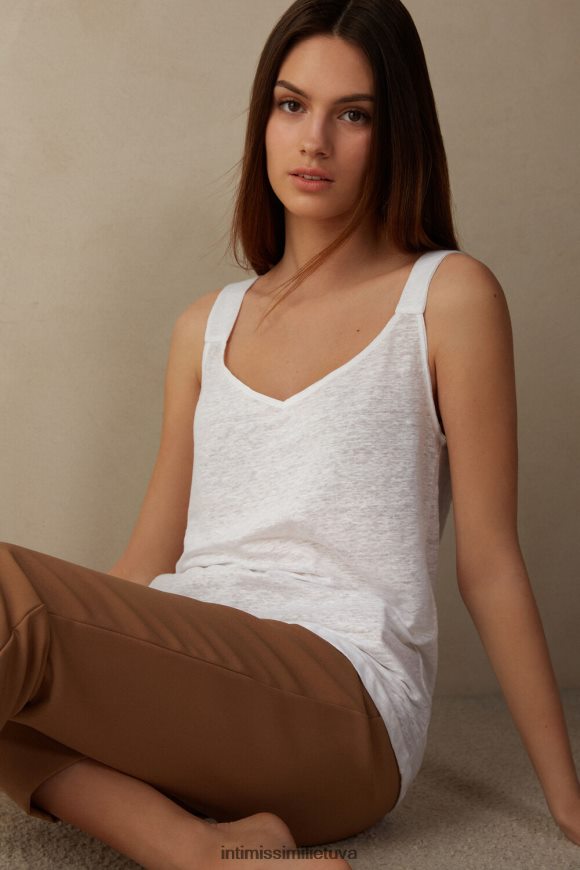 moterys baltas lininis kamzolis Intimissimi drabužiai 248BPB1311