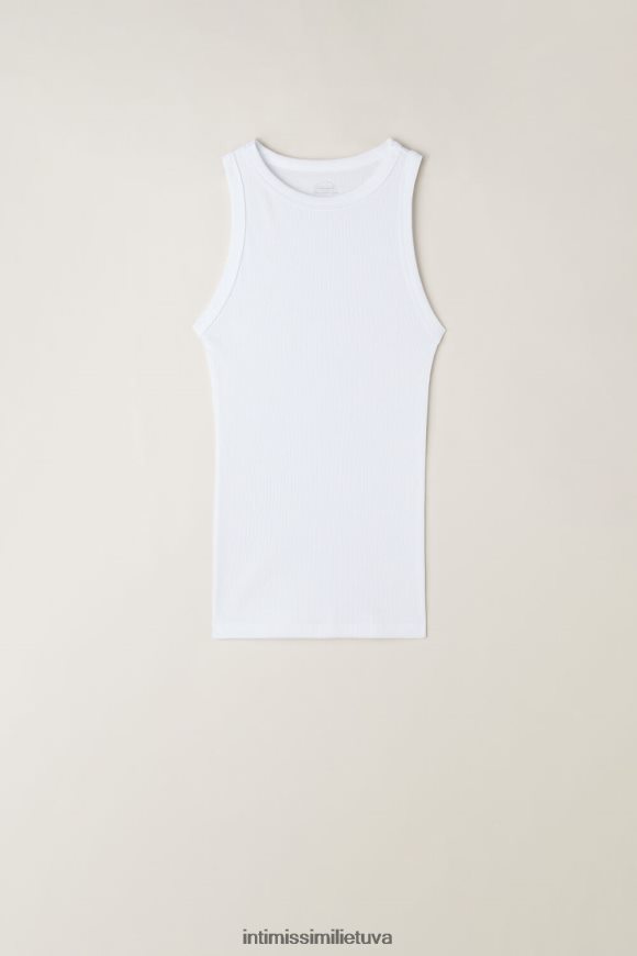 moterys baltas rumbuota supima medvilninė liemenė Intimissimi drabužiai 248BPB1288