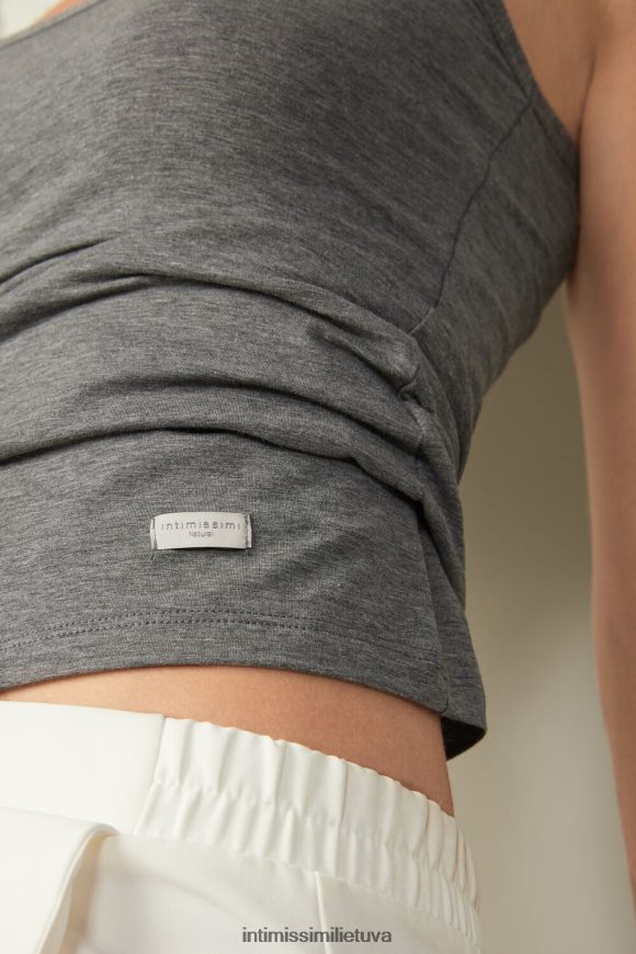 moterys debesų pilkos spalvos mišinys Natūralios medvilnės viršutinė juostelė Intimissimi drabužiai 248BPB1409
