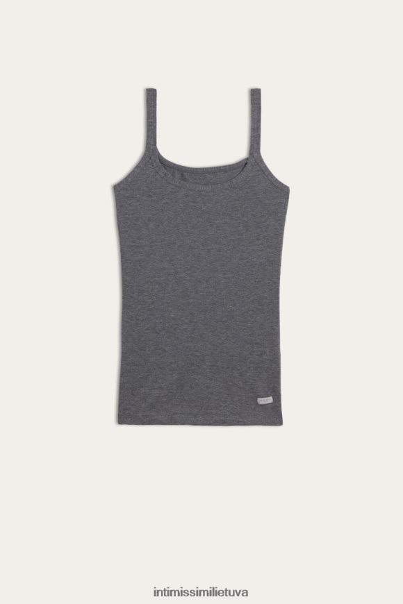 moterys debesų pilkos spalvos mišinys Natūralios medvilnės viršutinė juostelė Intimissimi drabužiai 248BPB1409