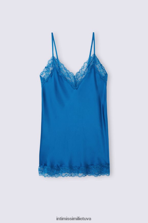 moterys jūrinė mėlyna nėrinių ir šilko viršus Intimissimi drabužiai 248BPB1268