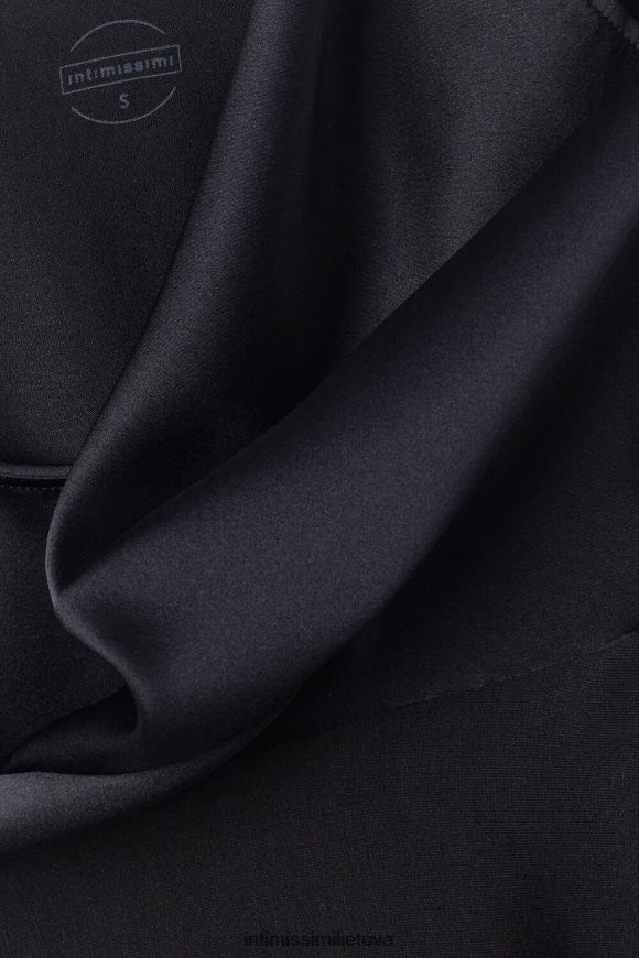 moterys juodas šilkinė ir modalinė liemenė Intimissimi drabužiai 248BPB1367