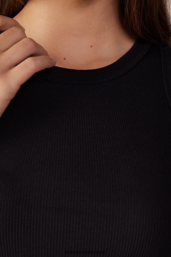 moterys juodas rumbuota supima medvilninė liemenė Intimissimi drabužiai 248BPB1287