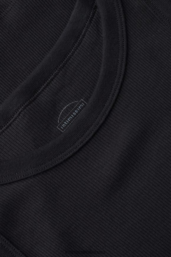 moterys juodas rumbuota supima medvilninė liemenė Intimissimi drabužiai 248BPB1287