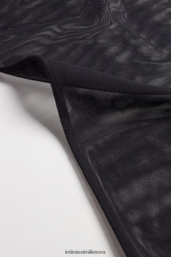 moterys juodas tiulio viršus su spagečių dirželiais Intimissimi drabužiai 248BPB1406