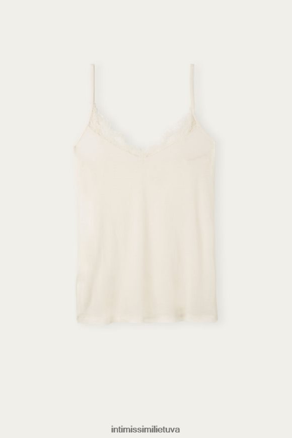 moterys natūrali vanilė itin lengvas modalinis ir kašmyro kamšalas su nėriniais Intimissimi drabužiai 248BPB1383