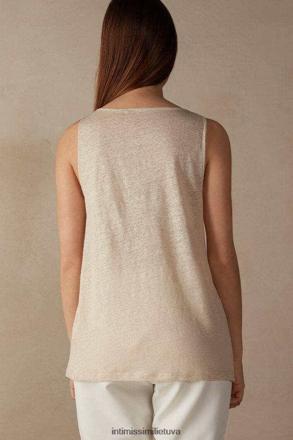 moterys smėlio spalvos virvė lininis kamzolis Intimissimi drabužiai 248BPB1293