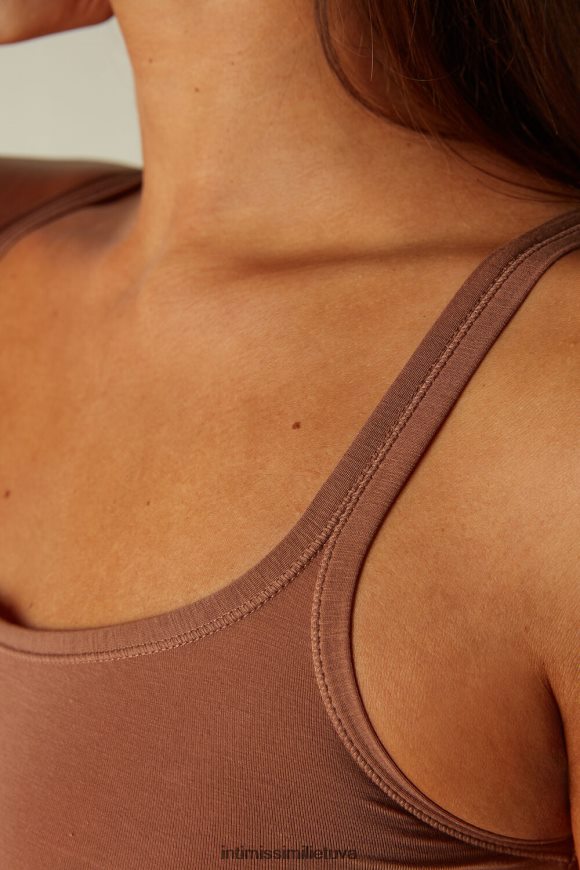 moterys tamsiai smėlio spalvos itin lengvas supima medvilninis viršus Intimissimi drabužiai 248BPB1410