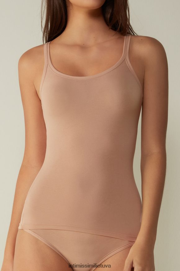 moterys švelnus smėlio spalvos itin lengvas supima medvilninis viršus Intimissimi drabužiai 248BPB1411