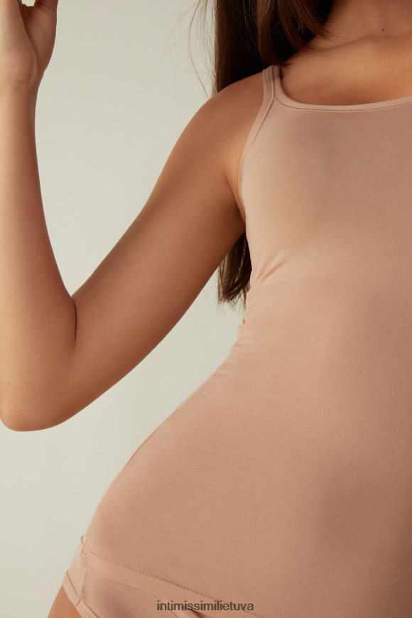 moterys švelnus smėlio spalvos itin lengvas supima medvilninis viršus Intimissimi drabužiai 248BPB1411