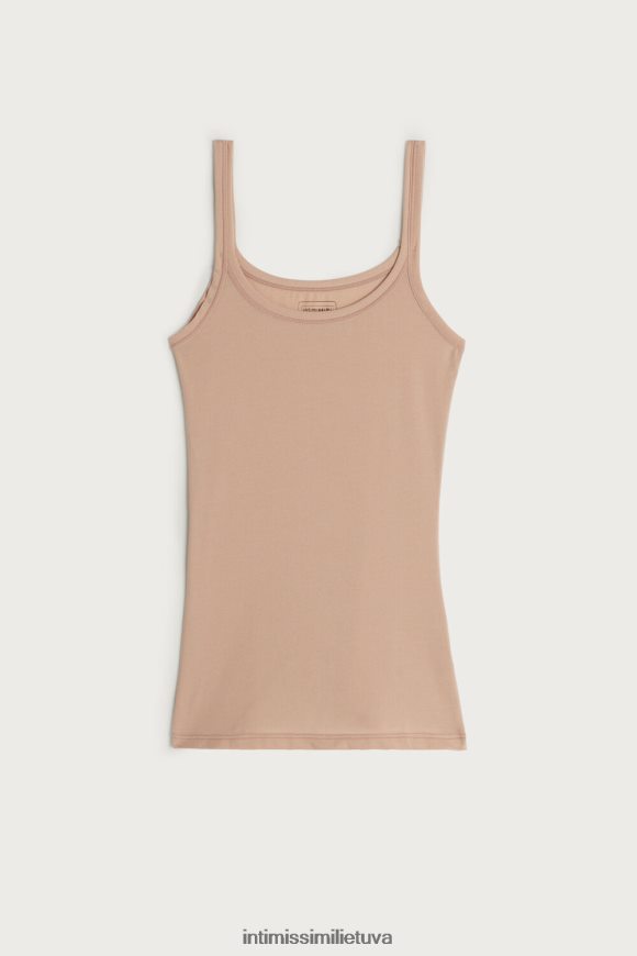 moterys švelnus smėlio spalvos itin lengvas supima medvilninis viršus Intimissimi drabužiai 248BPB1411