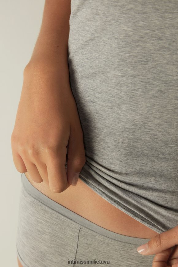 moterys šviesiai pilkas melanžas Natūralios medvilnės viršutinė juostelė Intimissimi drabužiai 248BPB1485
