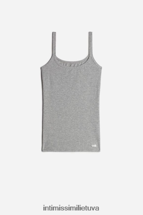 moterys šviesiai pilkas melanžas Natūralios medvilnės viršutinė juostelė Intimissimi drabužiai 248BPB1485