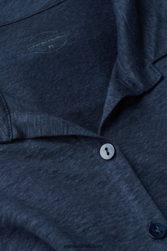 moterys jūreivis mėlynas lininiai marškiniai ilgomis rankovėmis Intimissimi drabužiai 248BPB1299