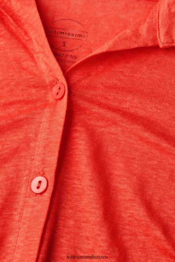 moterys liepsna raudona lininiai marškiniai ilgomis rankovėmis Intimissimi drabužiai 248BPB1304
