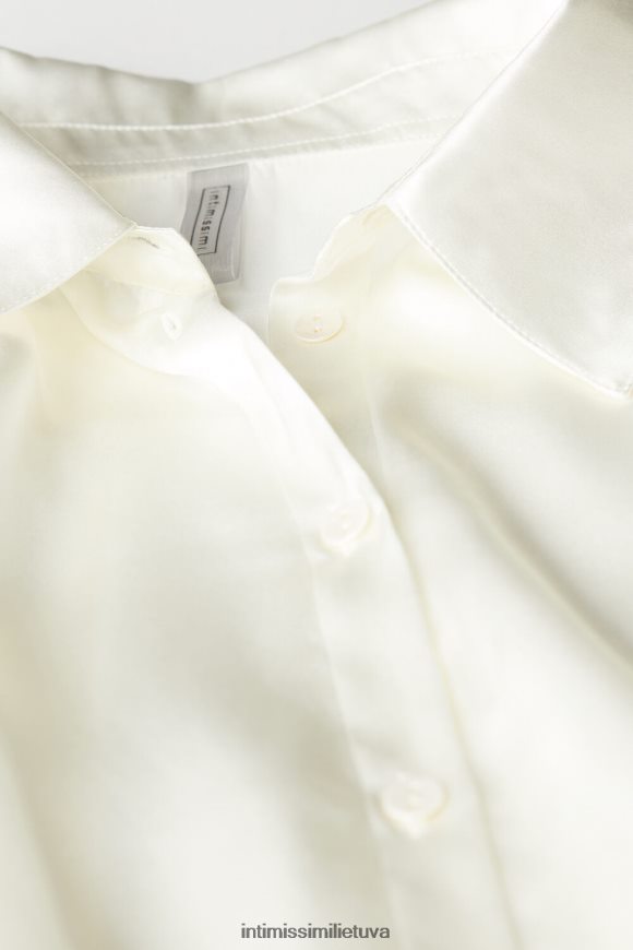 moterys milteliai balti šilko viršus ilgomis rankovėmis Intimissimi drabužiai 248BPB1371