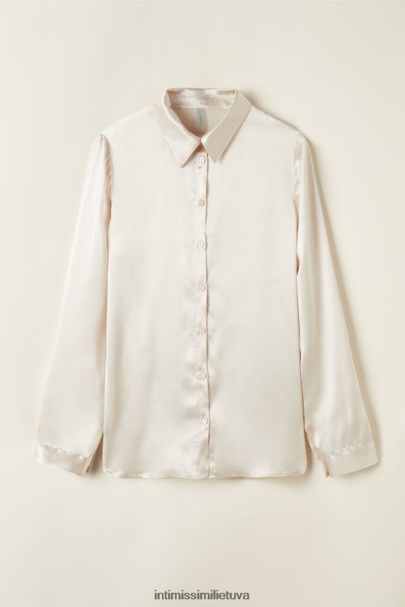 moterys rožinis šilkas šilko viršus ilgomis rankovėmis Intimissimi drabužiai 248BPB1373