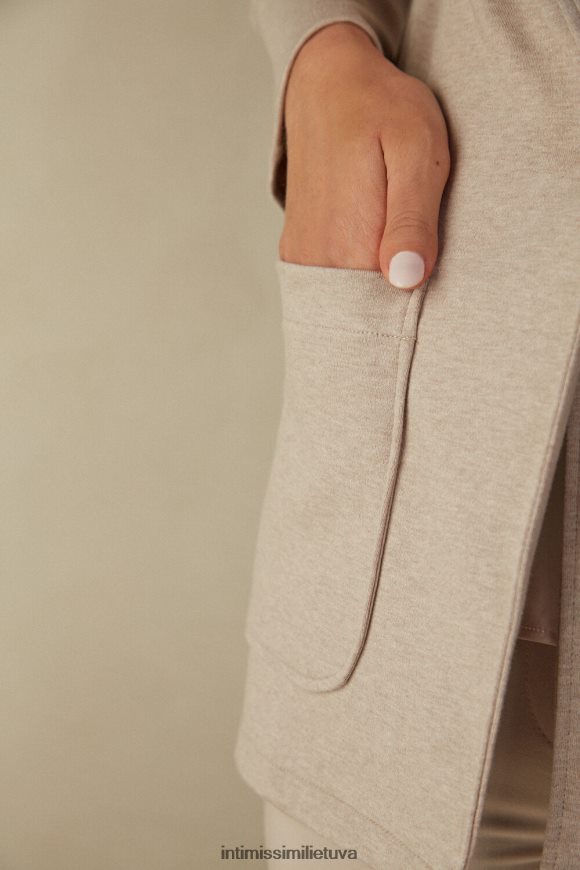 moterys bianco medvilninė striukė su interlock sagomis Intimissimi drabužiai 248BPB1360