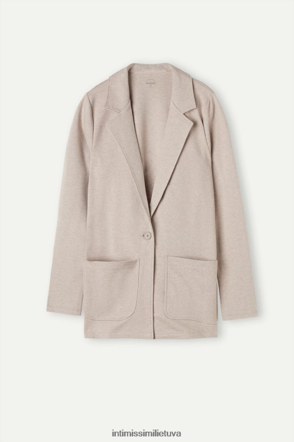 moterys bianco medvilninė striukė su interlock sagomis Intimissimi drabužiai 248BPB1360