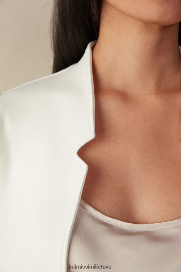 moterys milteliai balti medvilninis interlock kardiganas ilgomis rankovėmis Intimissimi drabužiai 248BPB1413