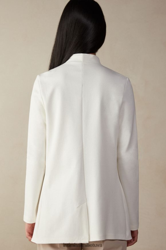 moterys milteliai balti medvilninis interlock kardiganas ilgomis rankovėmis Intimissimi drabužiai 248BPB1413