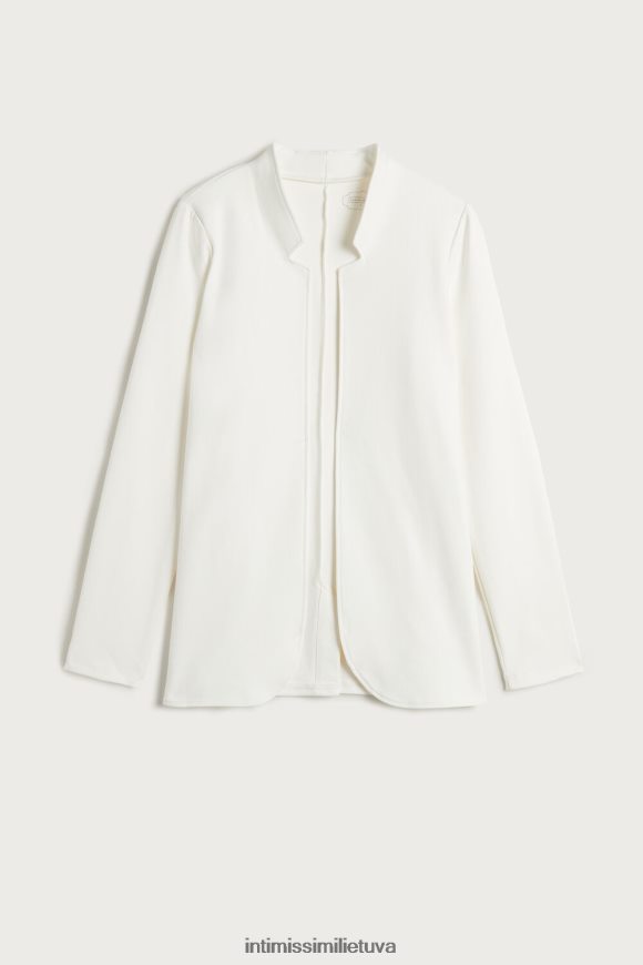 moterys milteliai balti medvilninis interlock kardiganas ilgomis rankovėmis Intimissimi drabužiai 248BPB1413