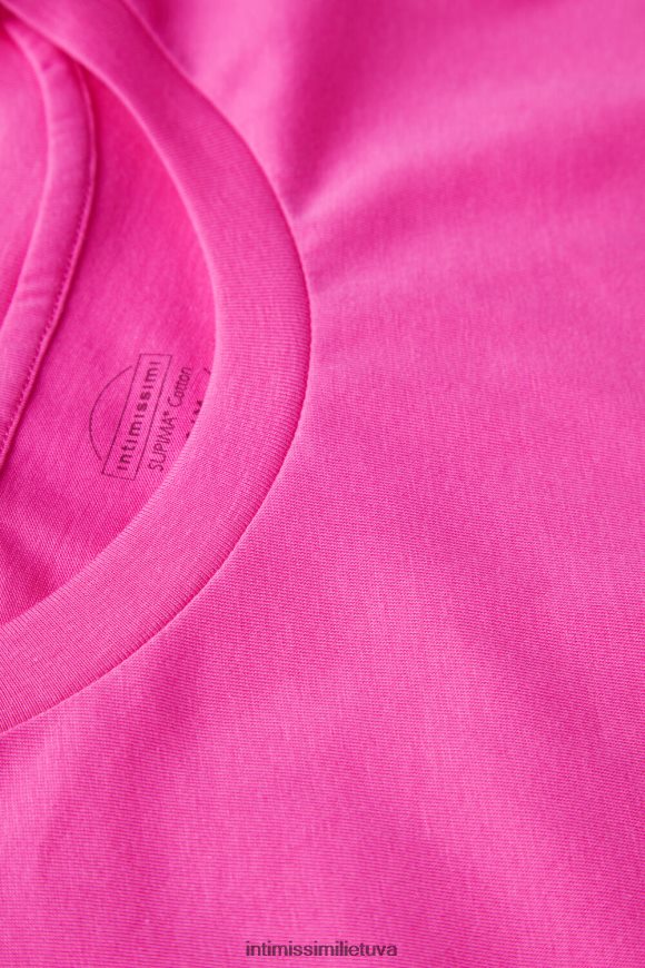 moterys Valentino rožinė trumpomis rankovėmis supima medvilninis viršus Intimissimi drabužiai 248BPB1283