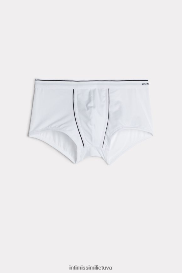 vyrų balta/mėlyna Supima medvilniniai boksai su atviru juosmeniu Intimissimi apatinis trikotažas 248BPB128
