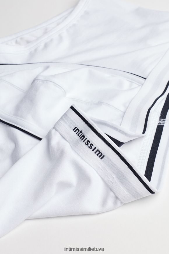vyrų balta/mėlyna Supima medvilniniai boksai su atviru juosmeniu Intimissimi apatinis trikotažas 248BPB128