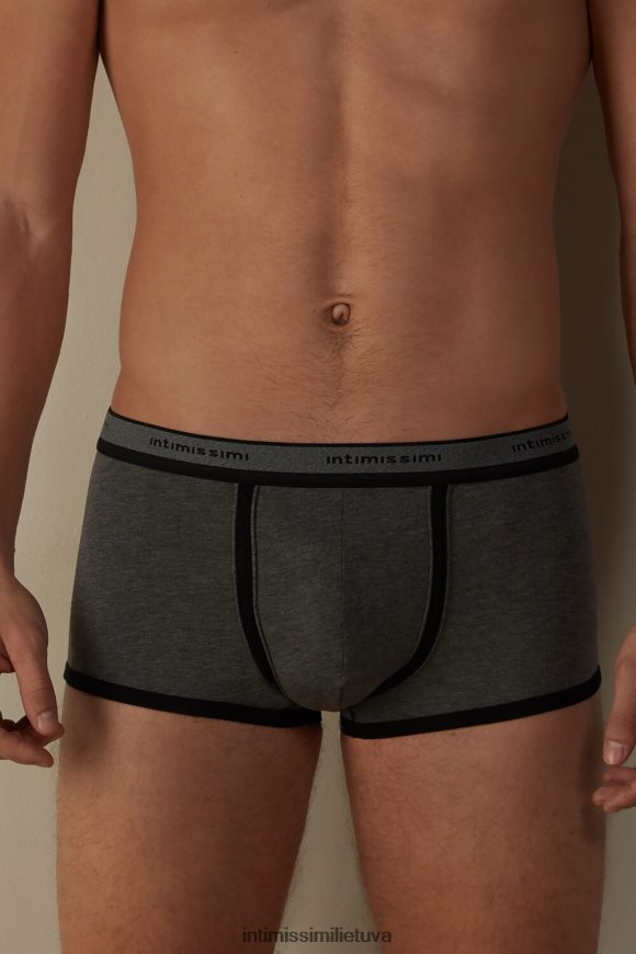 vyrų grafito pilkos spalvos mišinys/juoda tamprūs supima medvilniniai bokseriai su logotipo detale Intimissimi apatinis trikotažas 248BPB91