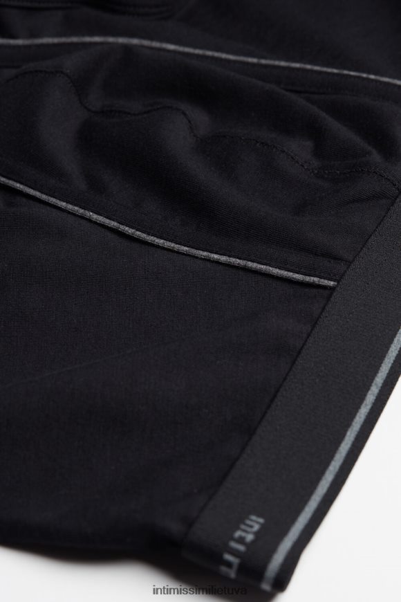 vyrų juodas/anglies pilkas melanžas Supima medvilniniai boksai su atviru juosmeniu Intimissimi apatinis trikotažas 248BPB125
