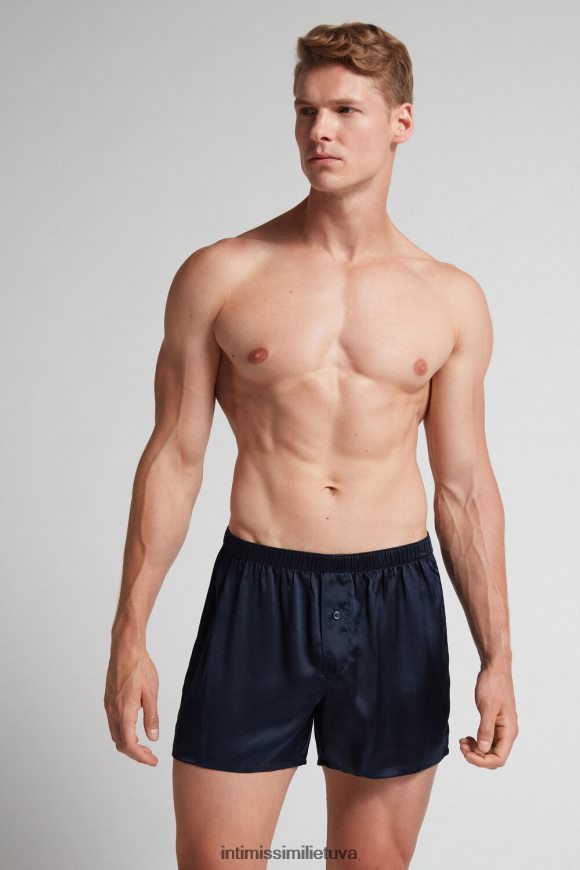 vyrų vidurnakčio mėlyna šilko boksininkai Intimissimi apatinis trikotažas 248BPB89