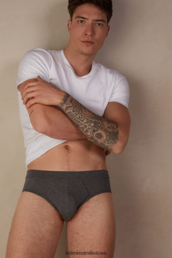 vyrų anglies pilkas melanžas natūralios šviežios supimos medvilnės kelnaitės Intimissimi apatinis trikotažas 248BPB30