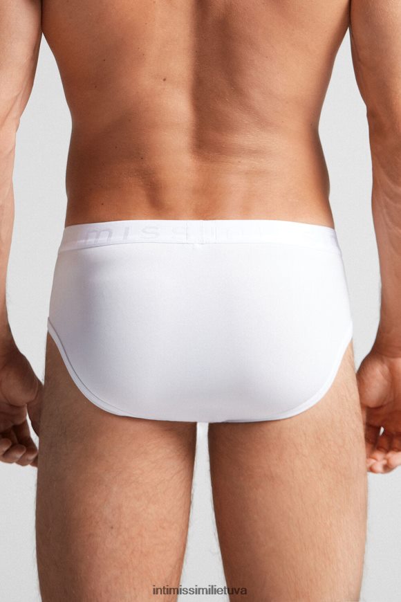 vyrų baltas mikropluošto kelnaitės su logotipo detalėmis Intimissimi apatinis trikotažas 248BPB151