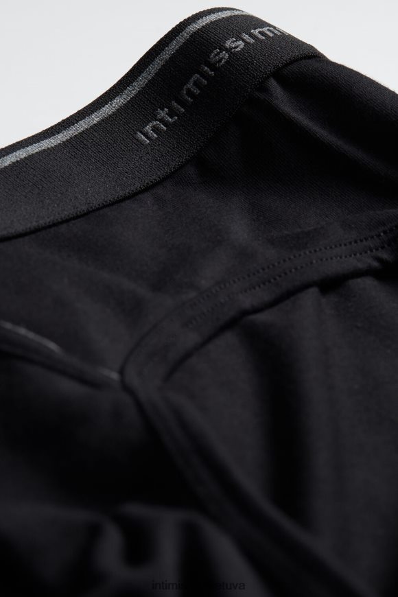 vyrų juodas/anglies pilkas melanžas supima medvilninės kelnaitės su matoma elastine gumele Intimissimi apatinis trikotažas 248BPB121