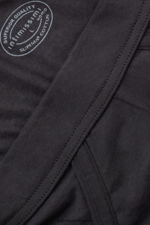 vyrų juodas natūralios šviežios supimos medvilnės kelnaitės Intimissimi apatinis trikotažas 248BPB33