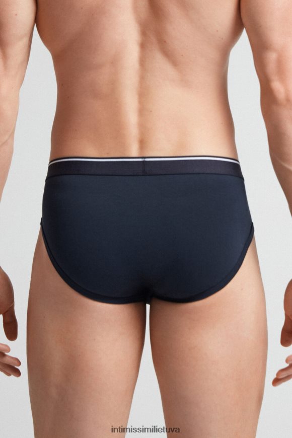 vyrų mėlyna/balta supima medvilninės kelnaitės su matoma elastine gumele Intimissimi apatinis trikotažas 248BPB127