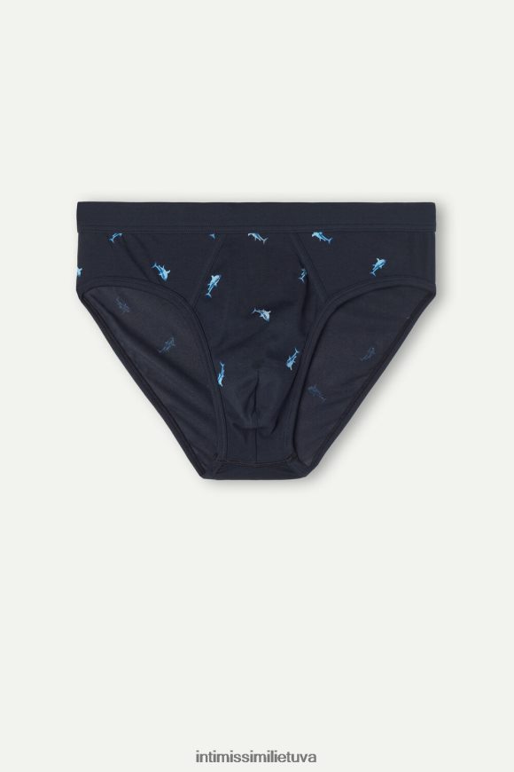 vyrų spausdinti vidurnakčio mėlyną ryklio raštais natūralios šviežios supimos medvilnės kelnaitės Intimissimi apatinis trikotažas 248BPB29
