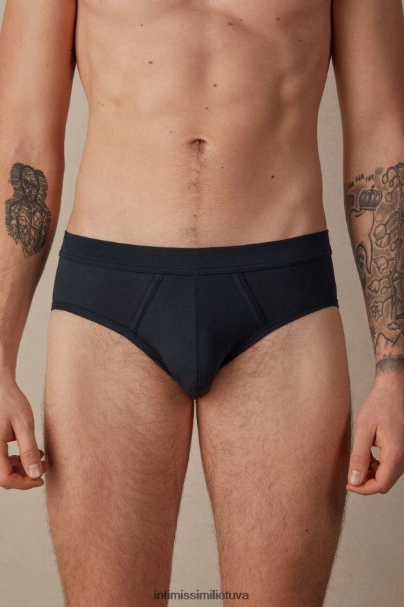 vyrų vidurnakčio mėlyna natūralios šviežios supimos medvilnės kelnaitės Intimissimi apatinis trikotažas 248BPB48