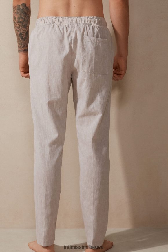 vyrų balto lino lininės ir medvilnės kelnės Intimissimi drabužiai 248BPB208