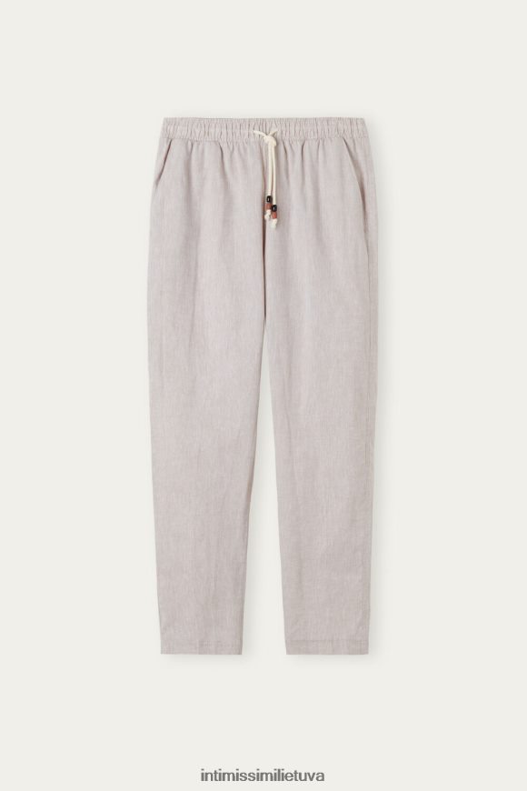 vyrų balto lino lininės ir medvilnės kelnės Intimissimi drabužiai 248BPB208