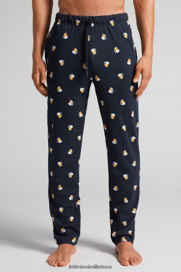 vyrų blu notte st.birre viso ilgio medvilninės kelnės su alaus raštu Intimissimi drabužiai 248BPB168