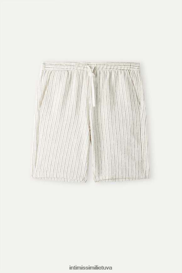 vyrų pilka juostelė ant balto dryžuoti prakaito šortai Intimissimi drabužiai 248BPB180